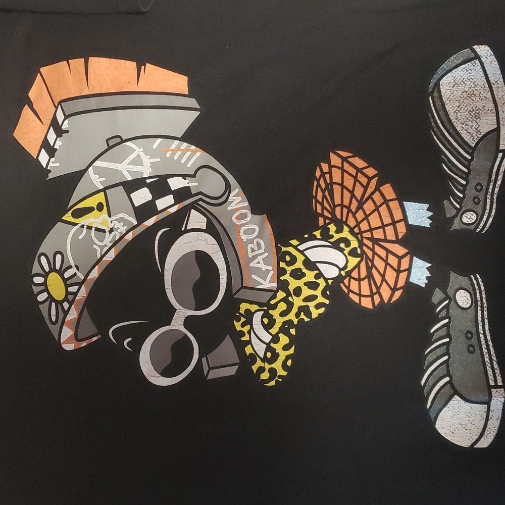 Neff Marvin The Martian Size Large EUC Looney Tunes Orange Graphic Tee Tee Shirt